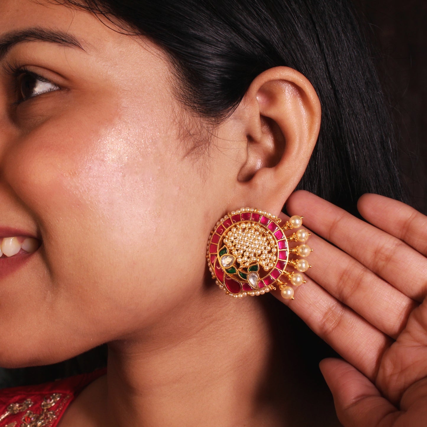 Golden  Moti Earring