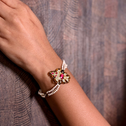 Majestic Polki Pearl Bracelet