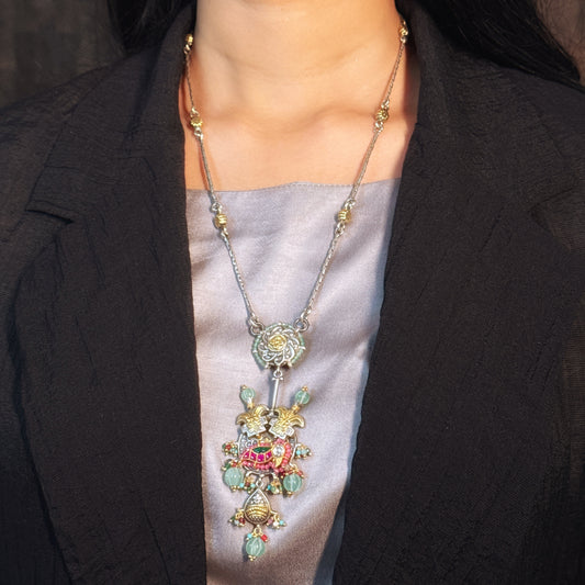 Vintage Temple Pendant Necklace